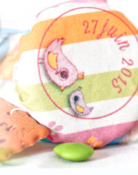 Petit pot de dragées, oiseau personnalisé