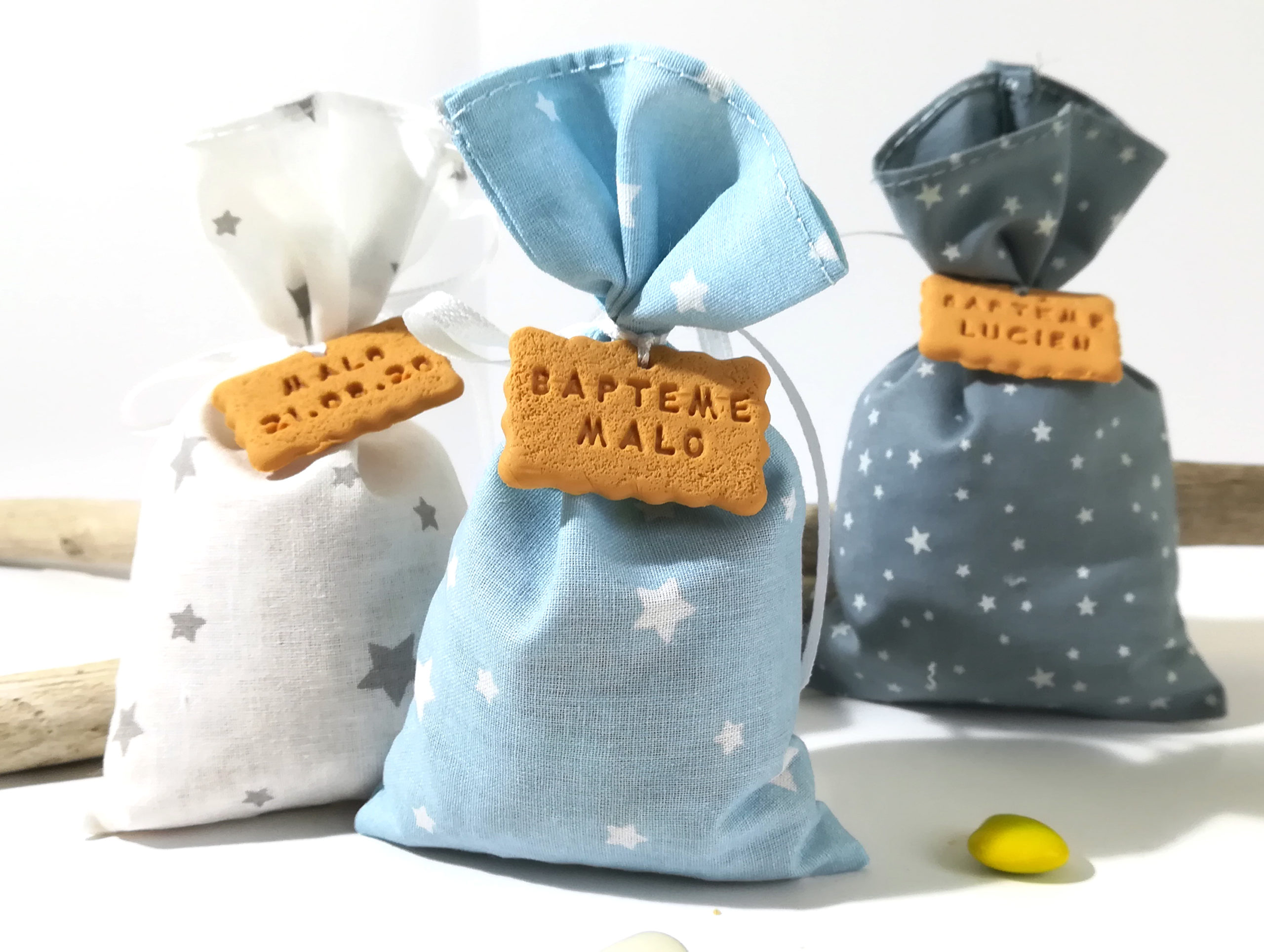 Download Sachet De Dragees En Tissu Bapteme Petit Garcon