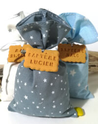 Sachet de dragées, tissu garçon