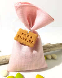 Sachet de dragées en tissu, petite fille