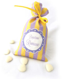 Sachet de dragées, tissu fillette à personnaliser