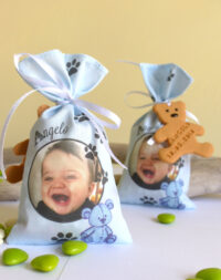 Sachet de dragées, biscuit ourson.