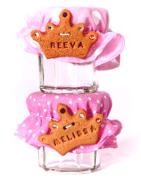 Petit pot de dragées, biscuit « couronne de princesse »