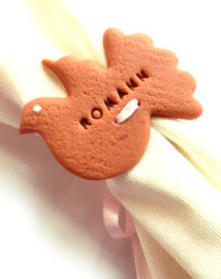 Biscuit « colombe », marque-place/rond de serviette