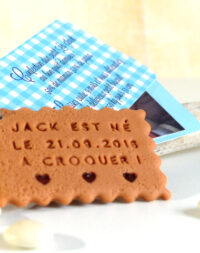 Faire-part « coeur chocolat », étiquettes garçon