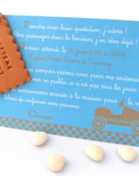 Faire-part biscuit « thème petite voiture »