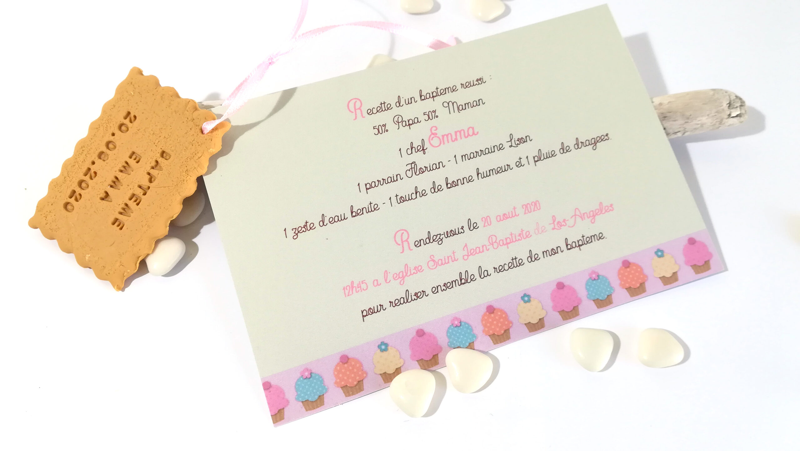 Faire Part Theme Gourmandise Petite Fille 10x15 Cm