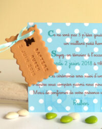Faire-part biscuit « ourson chocolat »