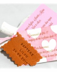 Faire-part « biscuit », feuillet fille