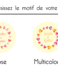sachet de dragées mariage, tissu personnalisé coeur