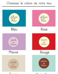 sachet de dragées, tissu personnalisé « marié coeur »