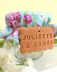 Contenant de dragées pour mariage, liberty bleu/rose