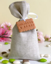 Sachet de dragées en lin, mariage vintage et romantique