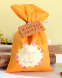 Ballotin de dragées mariage orange ou mauve