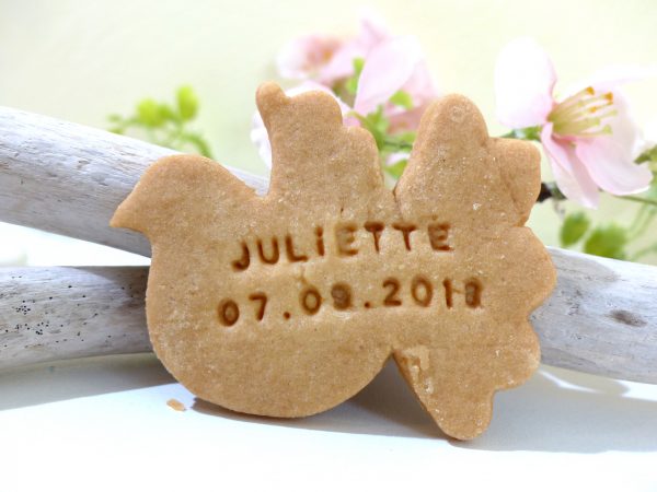 biscuit-colombe-personnalisé prenom et date