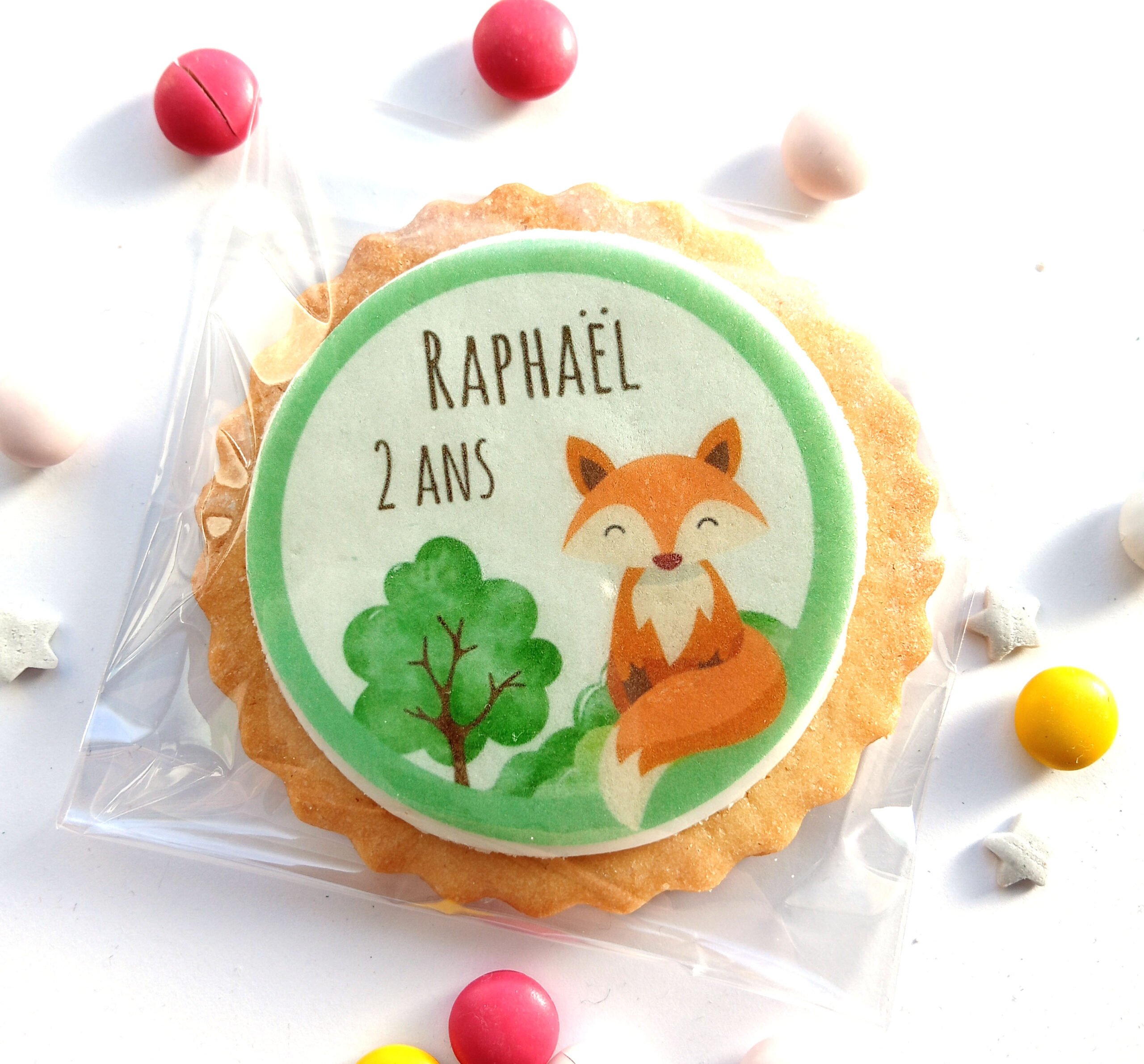 biscuit-personnalise-theme-renard-animaux-foret