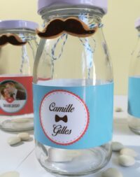 Mini-bouteille à dragées « Hipster »