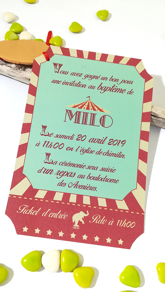 Faire Part Theme Cirque Fete Foraine La Fabrique De Meline