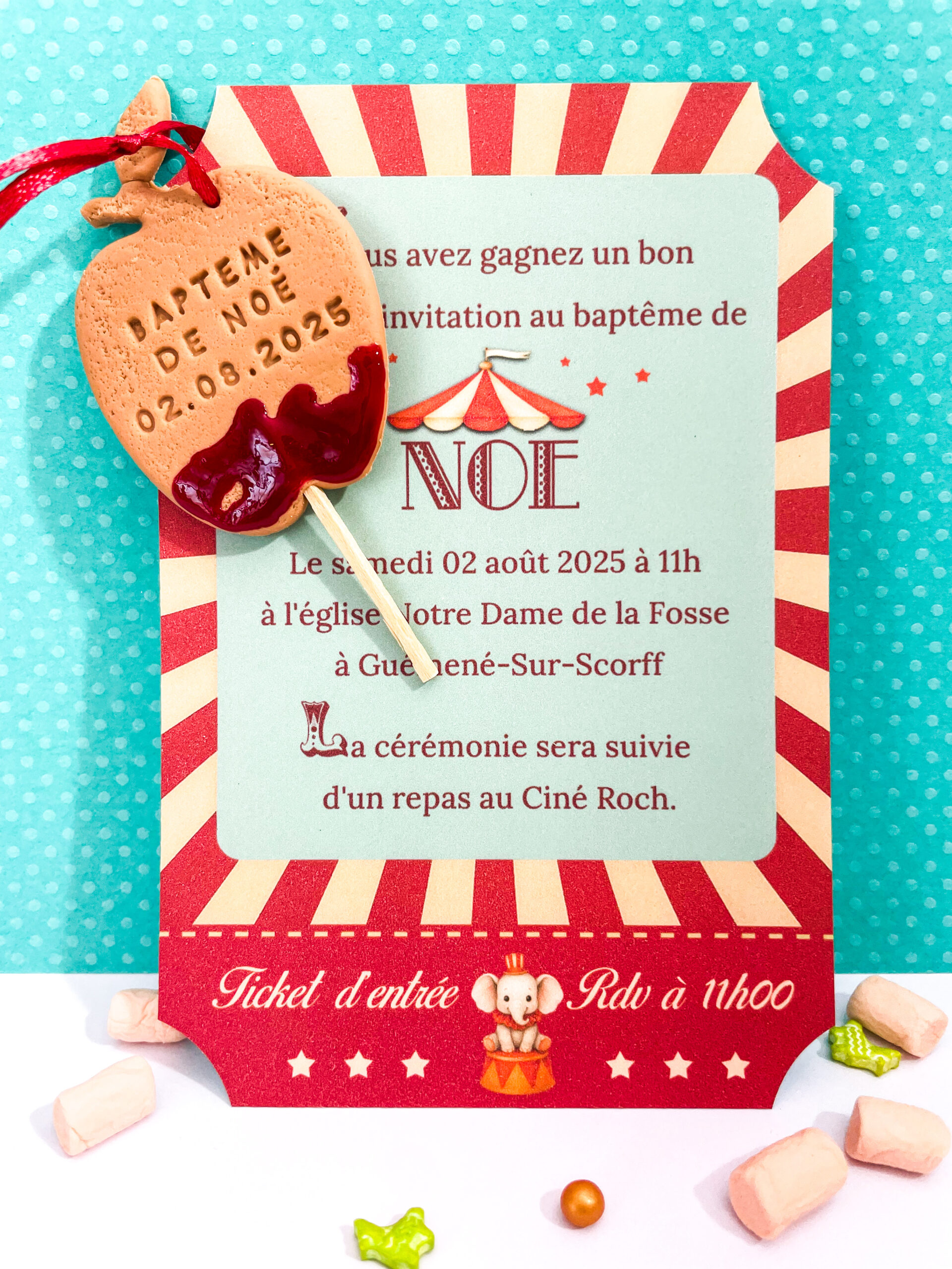faire-part-theme-pomme-amour-cirque-retro-vintage-pour-bapteme