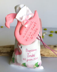Sachet de dragées, Flamant rose