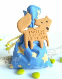 Sachet de dragées, renard « petit prince »