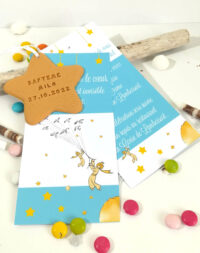 Faire-part, thème « petit prince », biscuit « étoile »