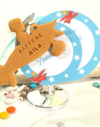 Mappe-monde pour dragées, biscuit avion