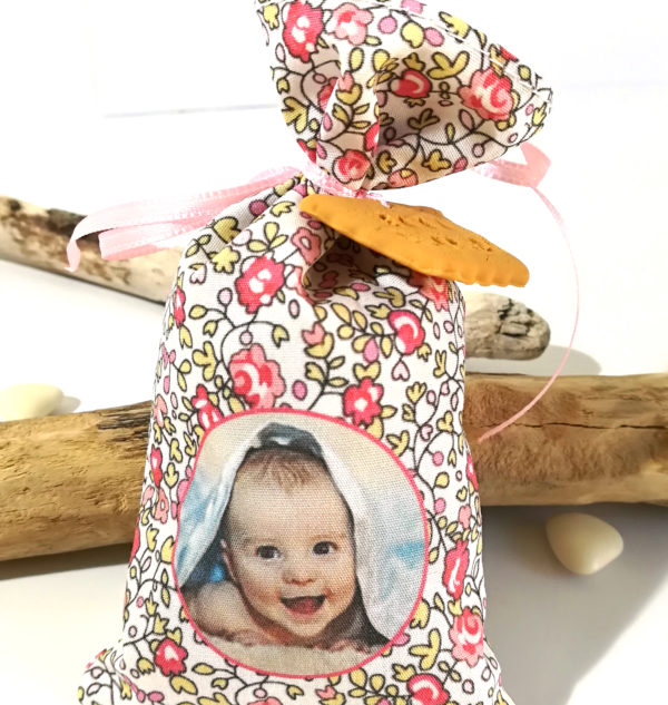 Download Sachet de dragées, tissu liberty, personnalisez avec un texte/une photo
