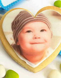 Biscuits personnalisés avec sa photo & petit mot d’enfant :)