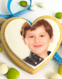 Biscuits personnalisés avec sa photo & petit mot d’enfant :)