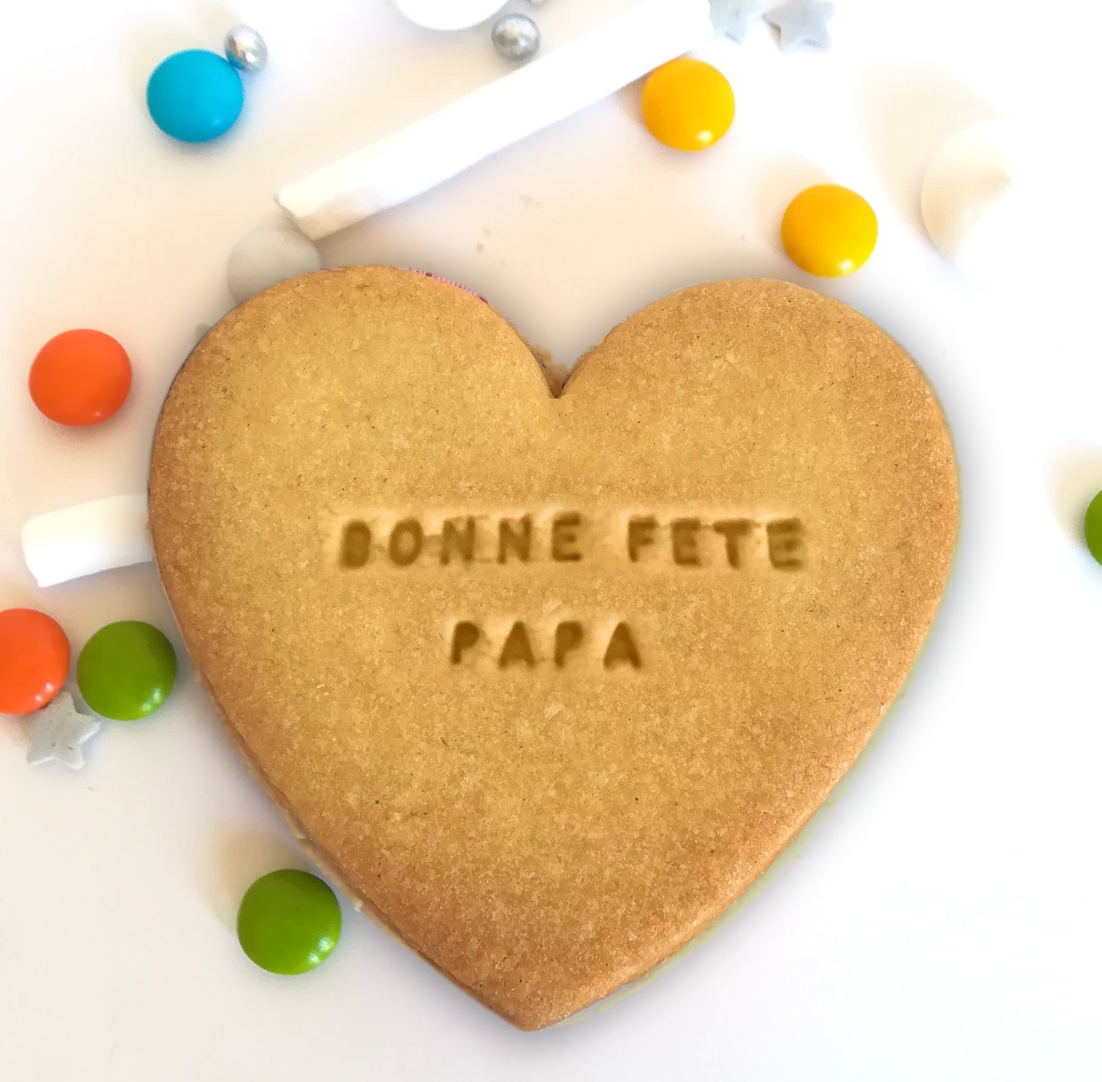 Biscuits Personnalises Coeur Bonne Fete Papa