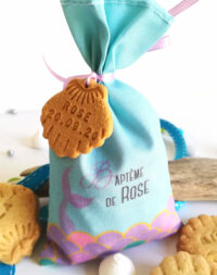 Sachet de dragées, thème « sirène »/coquillage