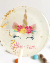 x5 Sucettes personnalisées « licorne »
