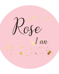 Biscuit personnalisé « Rond sur fond rose »