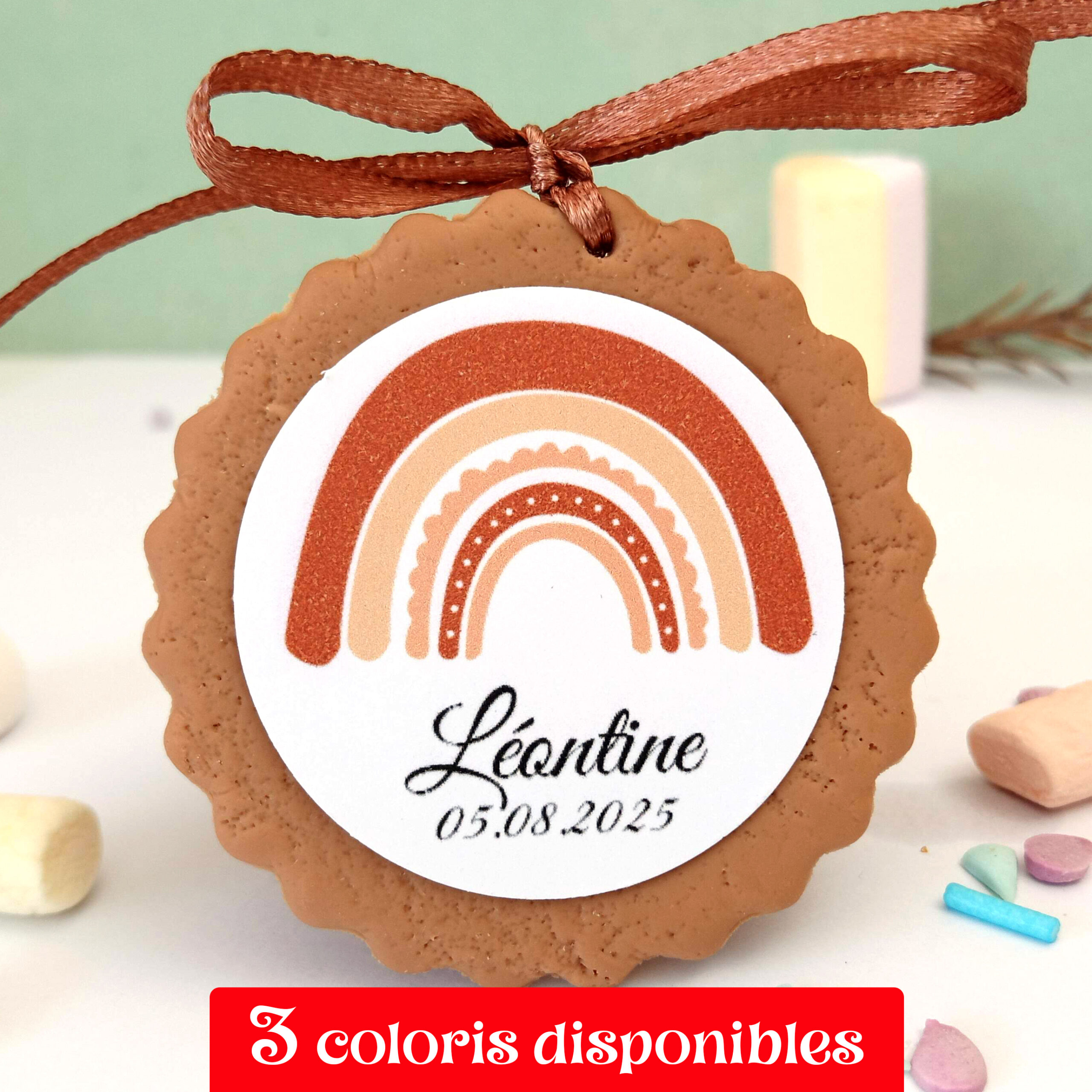 cadeau-invite-bapteme-biscuit-personnalise-arc-en-ciel-terracota copie