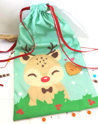 Sac en tissu de Noël, personnalisé avec prénom