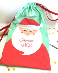 Sac en tissu de Noël, personnalisé avec prénom