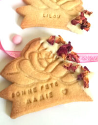 X4 Biscuits personnalisés « Pétale de rose » pour la fête grand-mère