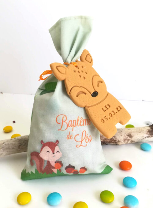 sachet-dragees-ballotin-bapteme-theme-animaux-foret