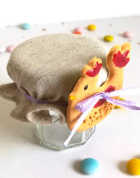 Petit pot pour dragées « poule/animaux de la ferme »
