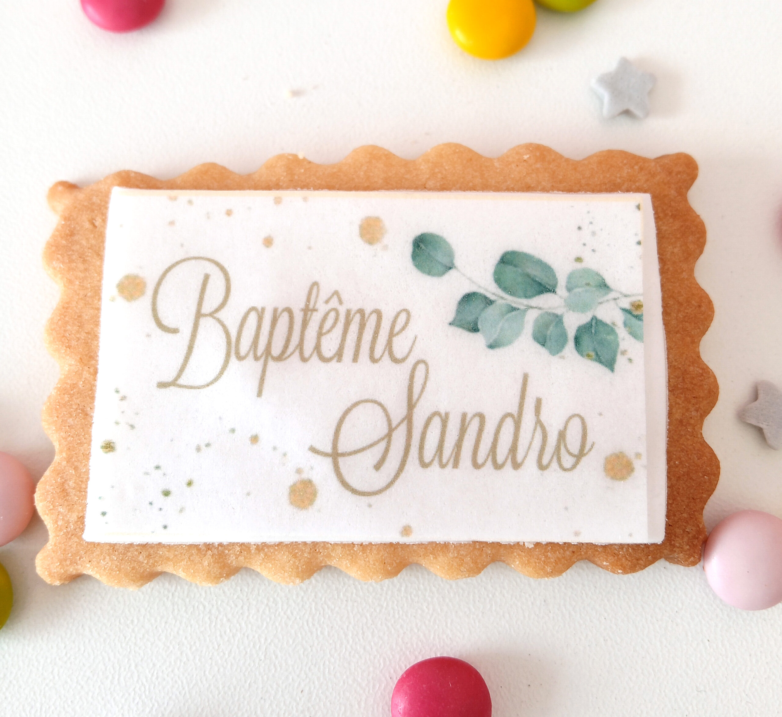 biscuit-personnalise-tradition-eucalyptus-bapteme