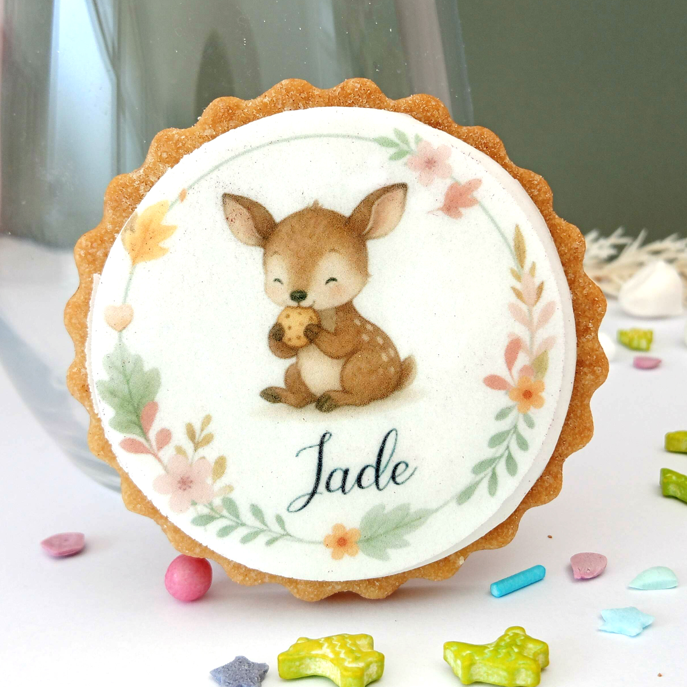 biscuit-personnalise-decoratif-pour-faire-part-animaux-foret-faon-porcelaine-froide-prenom